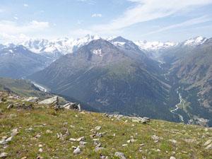 Views of the Bernina Alps to the south of the Segantini Hut