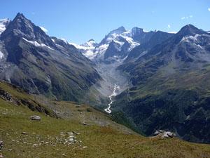 Besso, Pointe de Zinal, Dent Blanche, Grand Cornier and Pigne de la Le from Roc de la Vache