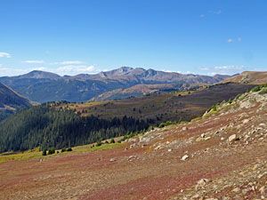 American Flag Mountain and Italian Mountain from the saddle