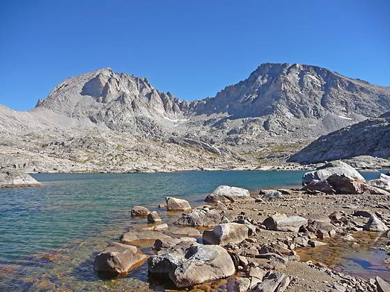 Fremont and Jackson Peaks from Indian Basin Lake