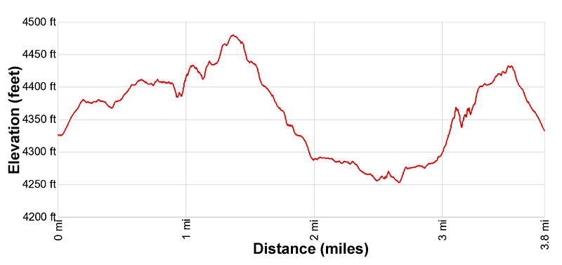 Elevation Profile - Courthouse Butte Loop Trails