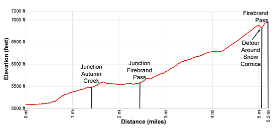 Detailed description of the Firebrand Pass hiking trail near East ...